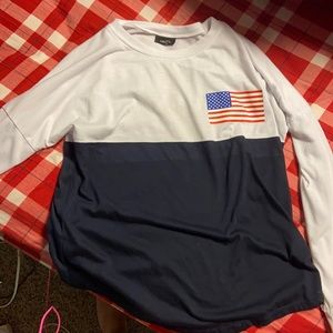 Rue21, 4th of July Shirt, White/Navy Blue